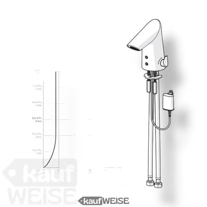Weiße moderne Berührungslose Waschtischarmatur Hansafit mit Sensor und Dreibein
